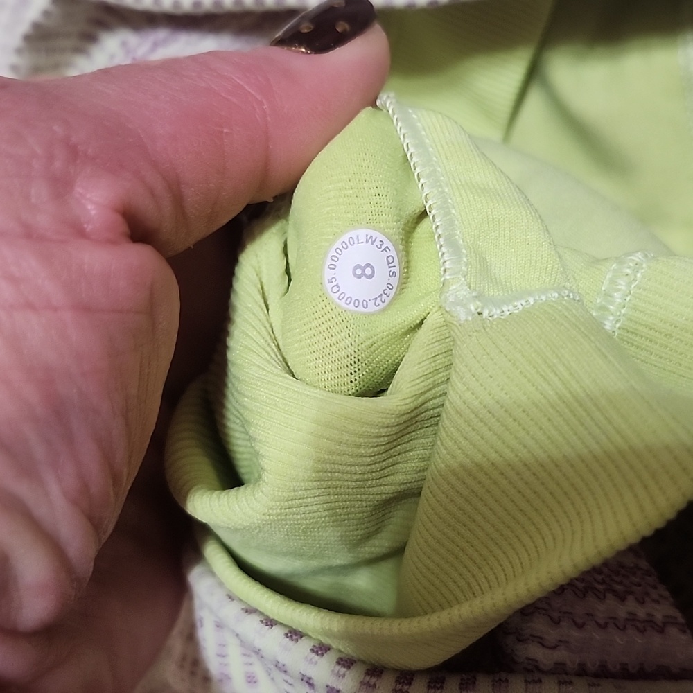 Lululemon Pale Yellow And Purple Long Sleeve Crop Top - Picture 4 of 6